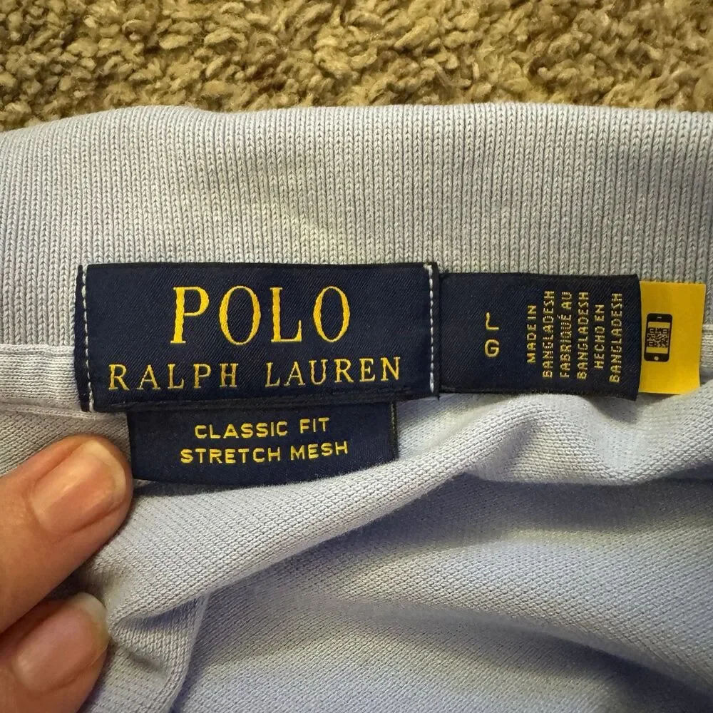 Ralph‎ Lauren Shirt Men's Large Regular Fit Polo Navy Pima Soft Touch